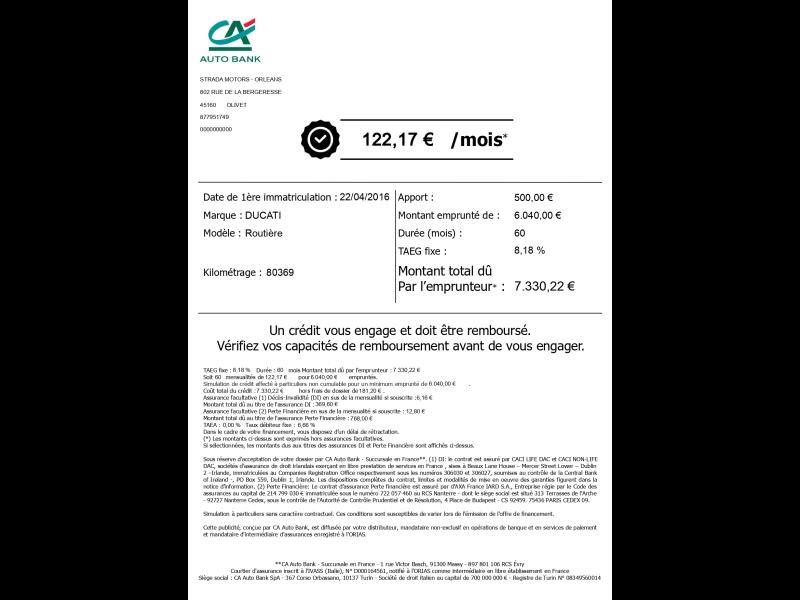 Image DUCATI Multistrada Multistrada 1200 S - 122? / mois *